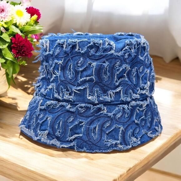 NWOT Christian Louboutin Denim Embroidered Bucket Hat - Picture 1 of 4